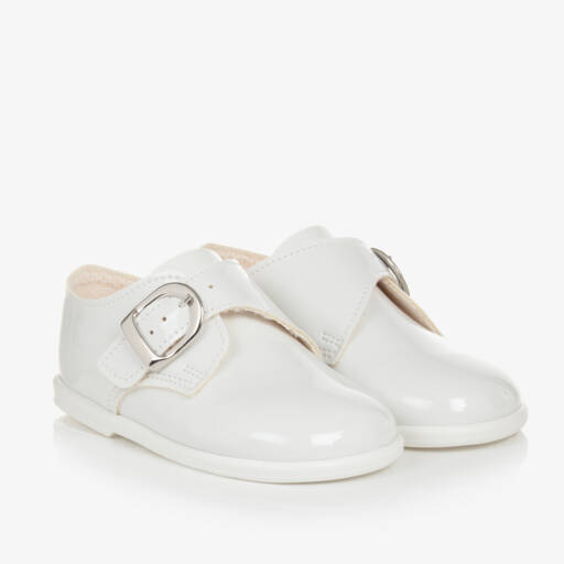 Early Days-Boys White Patent Walker Shoes | Childrensalon Outlet