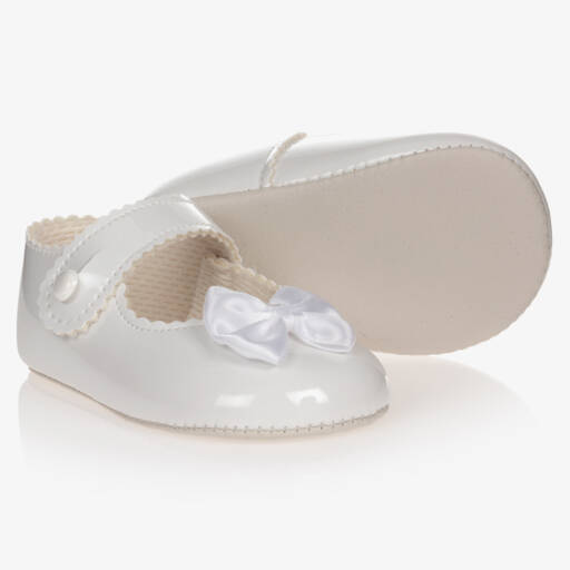 Early Days Baypods-Girls White Bow Pre-Walker Shoes | Childrensalon Outlet