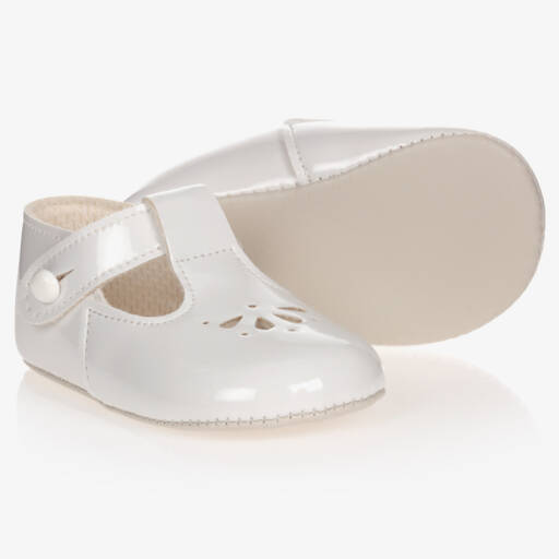Early Days Baypods-Girls White Patent Pre-Walker Bar Shoes | Childrensalon Outlet