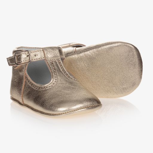Early Days-Gold Leather Pre-Walker Shoes | Childrensalon Outlet