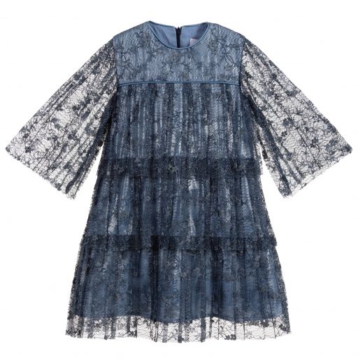 EIRENE-Синее кружевное многослойное платье | Childrensalon Outlet