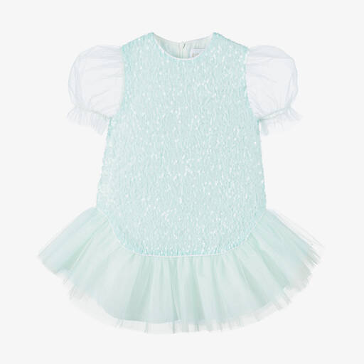 EIRENE-Голубое платье из тюля с пайетками | Childrensalon Outlet