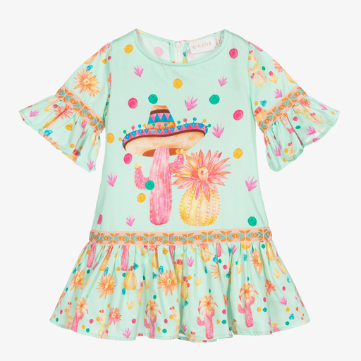 EIRENE-فستان قطن لون أخضر نعناعي | Childrensalon Outlet