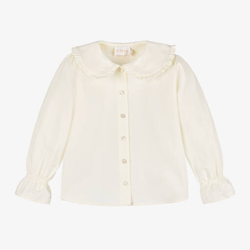 EIRENE-Girls Ivory Frilled Blouse | Childrensalon Outlet