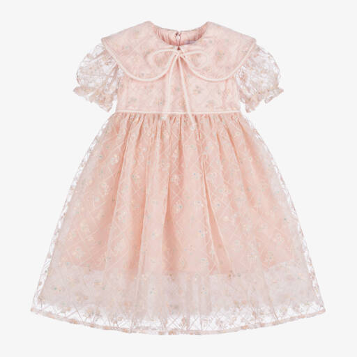 EIRENE-Girls Pale Pink Tulle Dress | Childrensalon Outlet