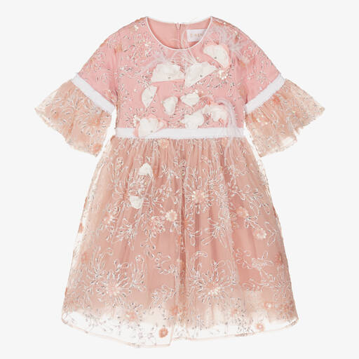 EIRENE-Rosa Pailletten-Tüllkleid bestickt | Childrensalon Outlet