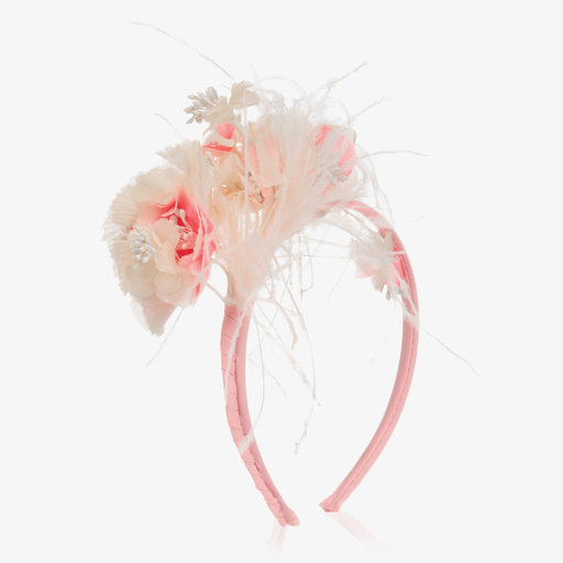 EIRENE-Rosa Haarreif mit Blumen (M) | Childrensalon Outlet