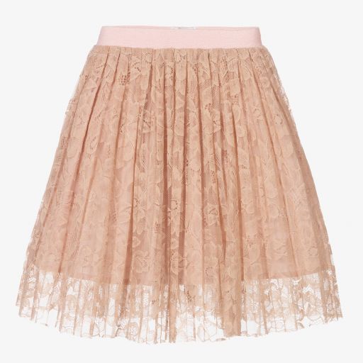 EIRENE-Girls Pink Lace Pleated Skirt  | Childrensalon Outlet