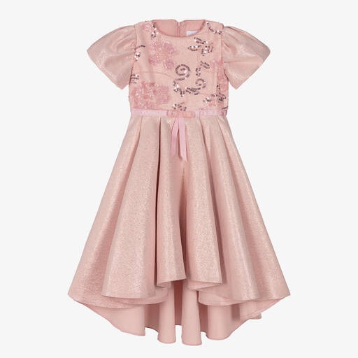 EIRENE-Girls Pink Sequin & Beaded Dress | Childrensalon Outlet