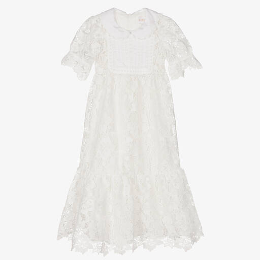EIRENE-Girls White Lace Dress | Childrensalon Outlet