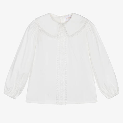 EIRENE-Girls White Viscose Blouse | Childrensalon Outlet