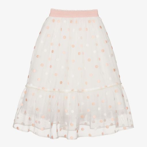 EIRENE-Long White & Pink Tulle Skirt | Childrensalon Outlet