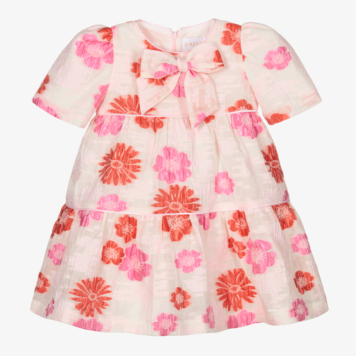 EIRENE-Pink Jacquard Floral Dress | Childrensalon Outlet