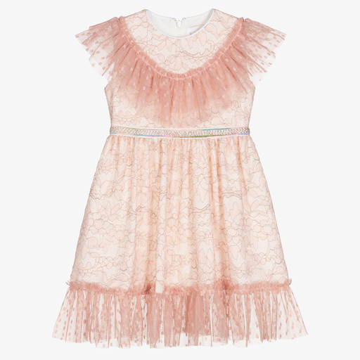 EIRENE-Pink Lace & Tulle Dress | Childrensalon Outlet