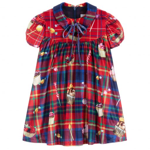 EIRENE-Red & Blue Check Dress | Childrensalon Outlet
