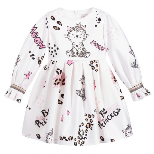 EIRENE-White Satin Princess Dress  | Childrensalon Outlet