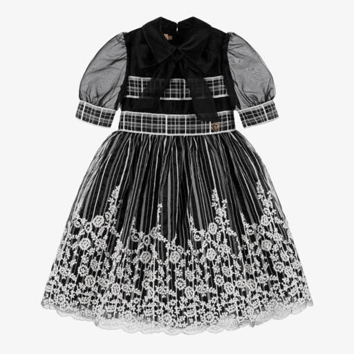 Elie Saab-Girls Elegant Black Organza Gown | Childrensalon Outlet