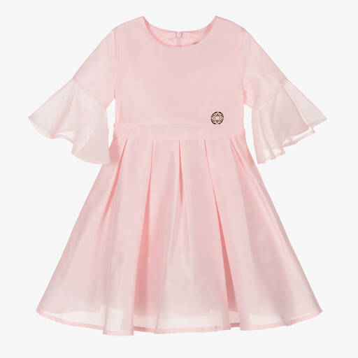 Elie Saab-Girls Pink Cotton & Silk Dress | Childrensalon Outlet