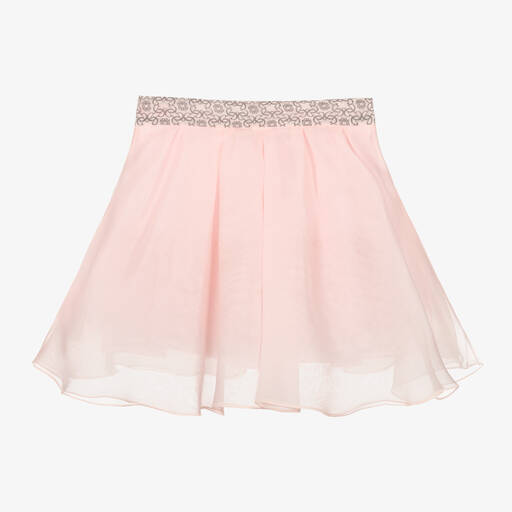 Elie Saab-Girls Pink Pleated Silk Organza Skirt | Childrensalon Outlet