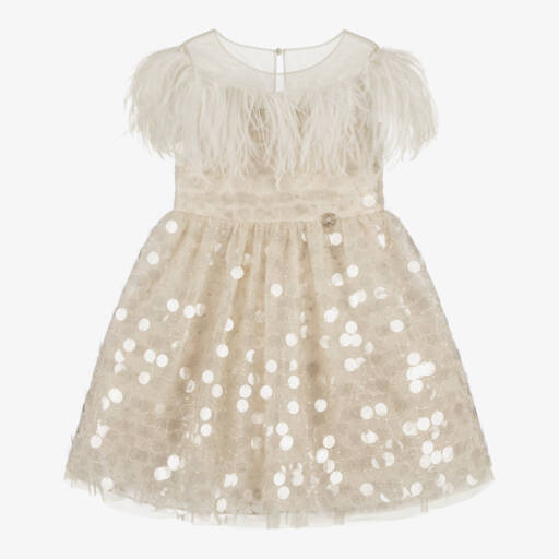 Elie Saab-Girls Shimmering Gold Tulle Gown | Childrensalon Outlet