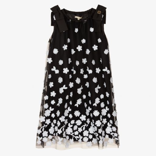 Elie Saab-Teen Black Floral Tulle Dress | Childrensalon Outlet