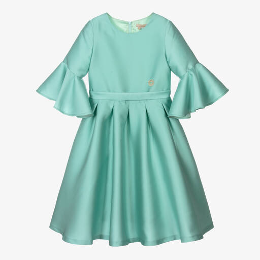 Elie Saab-Teen Girls Aqua Blue Satin Dress | Childrensalon Outlet