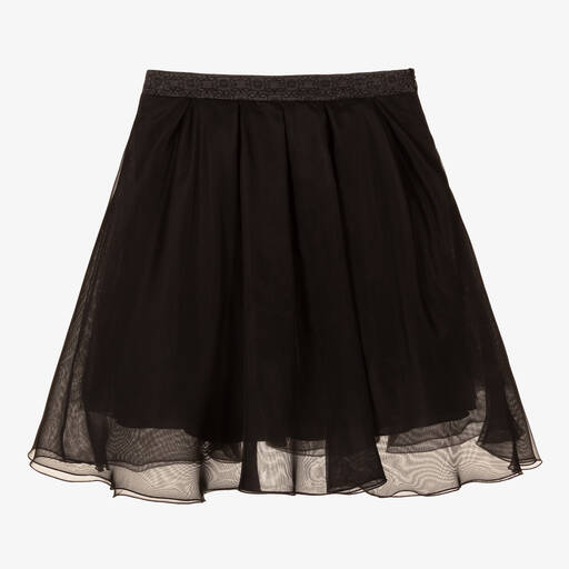 Elie Saab-Черная юбка из шелковой органзы | Childrensalon Outlet