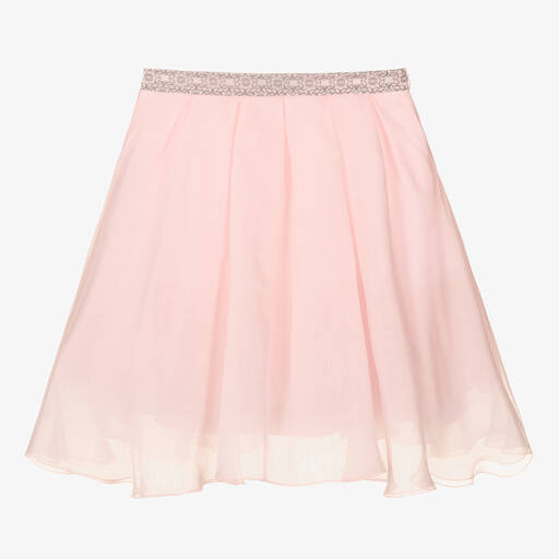 Elie Saab-Teen Girls Pink Silk Organza Skirt | Childrensalon Outlet
