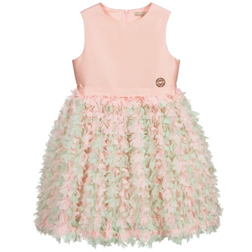 Elie Saab-Teen Pink & Green Logo Dress | Childrensalon Outlet