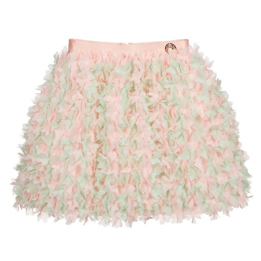 Elie Saab-Teen Pink & Green Logo Skirt | Childrensalon Outlet