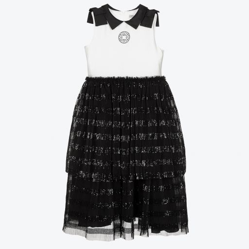 Elie Saab-Teen White & Black Tulle Dress | Childrensalon Outlet