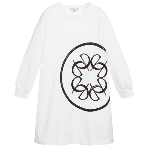 Elie Saab-Teen White Logo Dress | Childrensalon Outlet