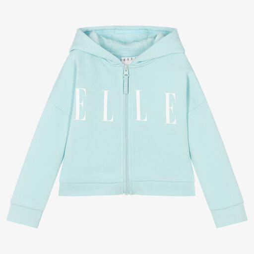 Elle-Girls Blue Jersey Zip-Up Hoodie | Childrensalon Outlet