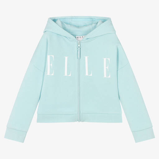 Elle-Girls Blue Jersey Zip-Up Hoodie | Childrensalon Outlet