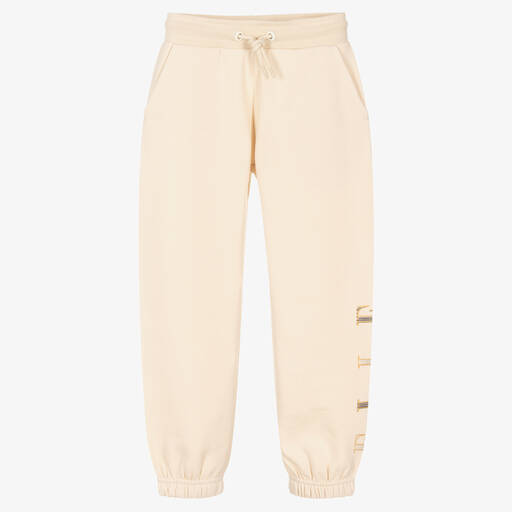 Elle-Girls Ivory Logo Joggers | Childrensalon Outlet