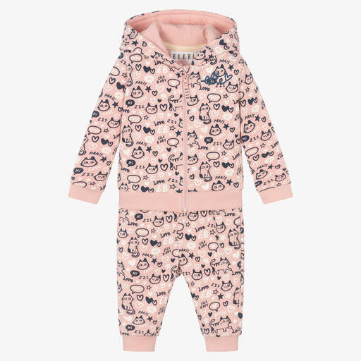 Elle-Girls Pink Jersey Tracksuit | Childrensalon Outlet