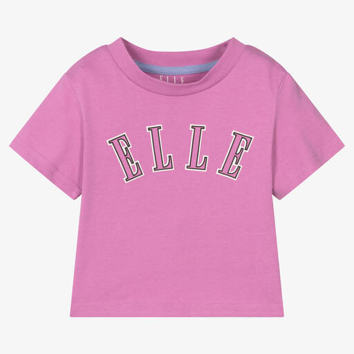 Elle-Girls Violet Cotton Logo T-Shirt | Childrensalon Outlet