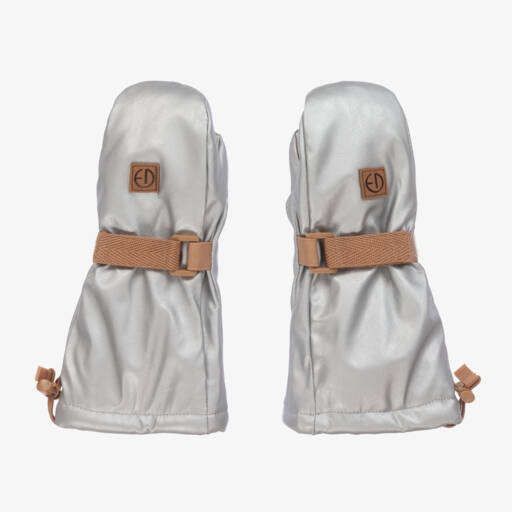 Elodie-Boys Silver Luxe Mittens | Childrensalon Outlet