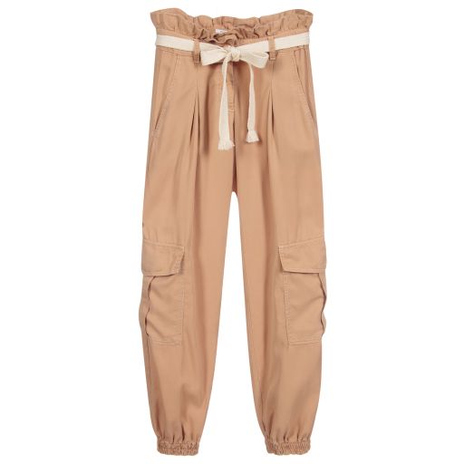 Elsy-Beige Cargohose aus Viskose | Childrensalon Outlet