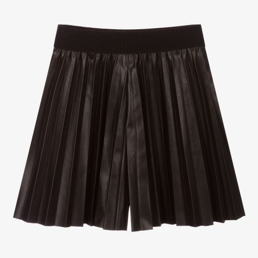 Elsy-Black Faux Leather Shorts | Childrensalon Outlet