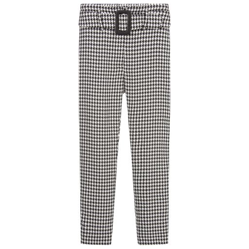 Elsy-Black Houndstooth Trousers | Childrensalon Outlet