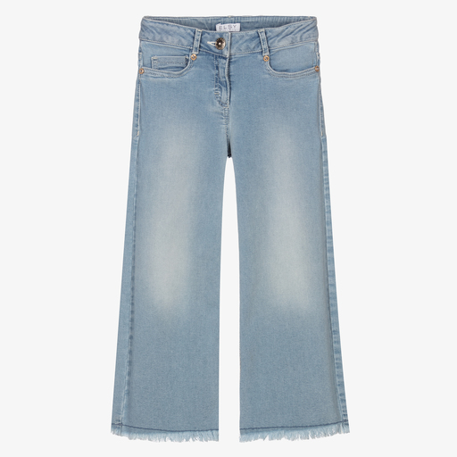 Elsy-Blue Denim Wide Leg Jeans | Childrensalon Outlet