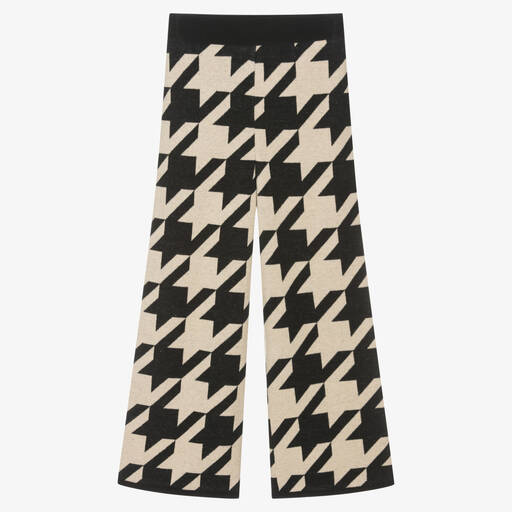 Elsy-Girls Black & Beige Wide Leg Trousers | Childrensalon Outlet