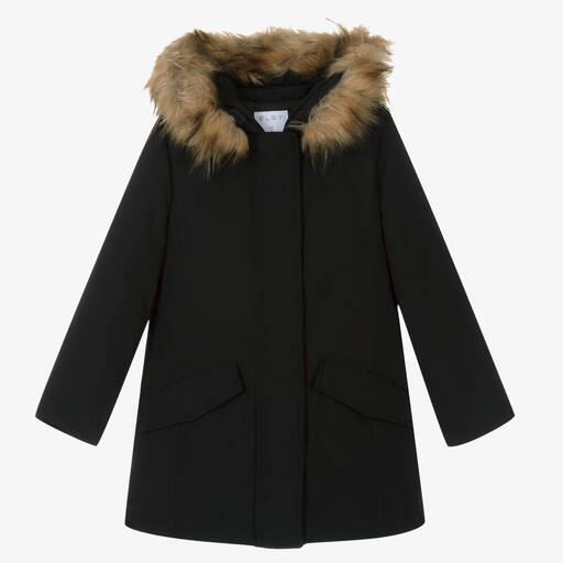 Elsy-Girls Black Down-Padded Coat | Childrensalon Outlet