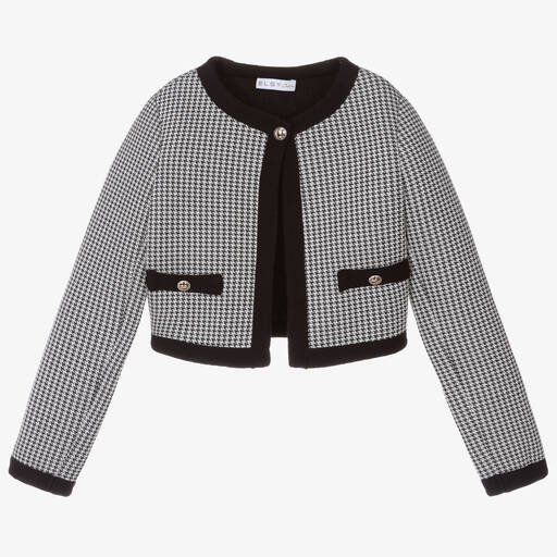 couture by Elsy-Girls Black & Grey Houndstooth Cardigan | Childrensalon Outlet