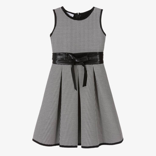 кутюр от Elsy-Черно-серое платье в гусиную лапку | Childrensalon Outlet