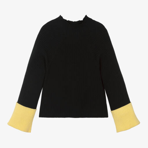 Elsy-Girls Black & Yellow Knit Top | Childrensalon Outlet