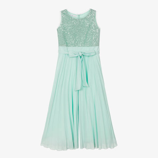 Elsy-Girls Blue Chiffon & Sequin Jumpsuit | Childrensalon Outlet