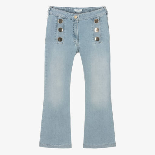 Elsy-Girls Blue Denim Flared Jeans | Childrensalon Outlet