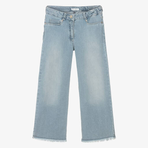 Elsy-Girls Blue Denim Wide-Leg Jeans | Childrensalon Outlet